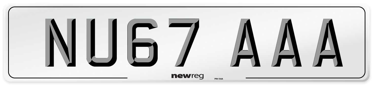 NU67 AAA Number Plate from New Reg